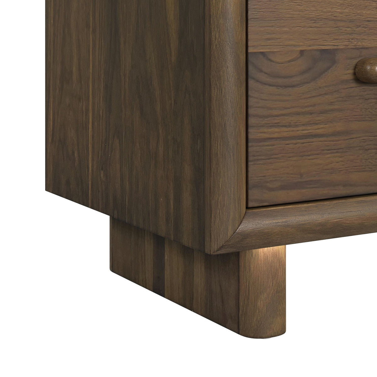 Brisbane Brown Nightstand with USBC and LED - Ornate Home