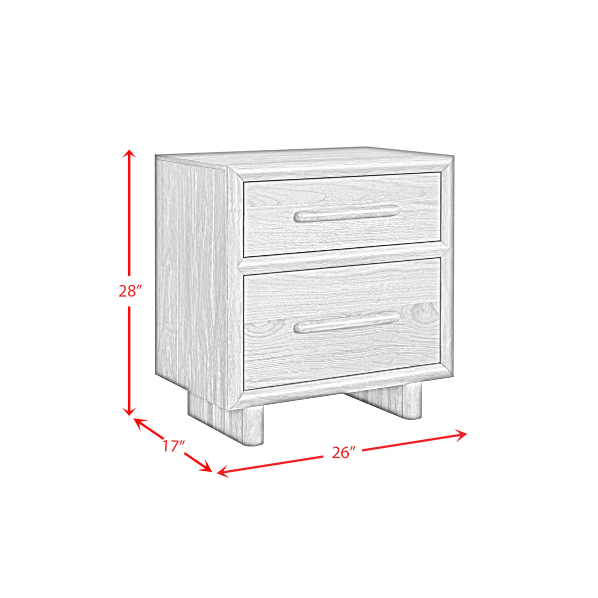 Brisbane Brown Nightstand with USBC and LED - Ornate Home