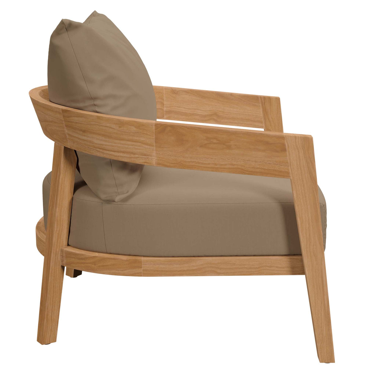Brisbane Natural Light Brown Teak Wood Outdoor Patio Armchair - Ornate Home