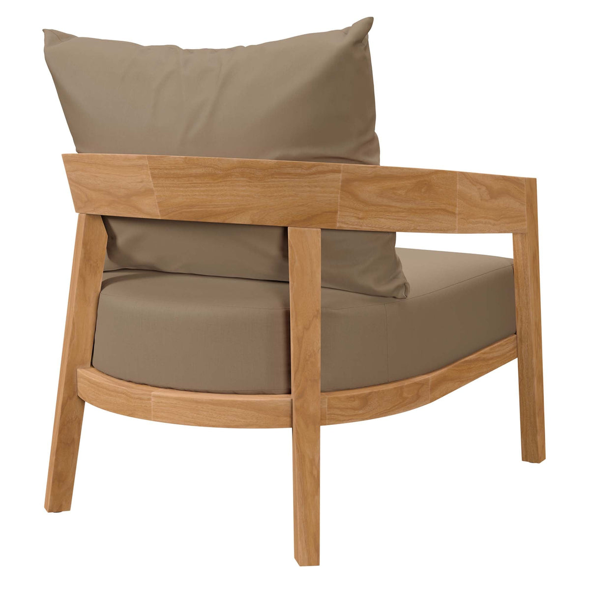 Brisbane Natural Light Brown Teak Wood Outdoor Patio Armchair - Ornate Home