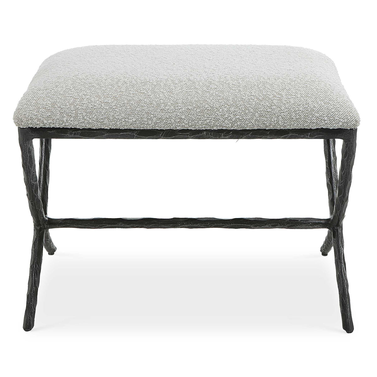 Brisby Gray Fabric Small Bench - Ornate Home