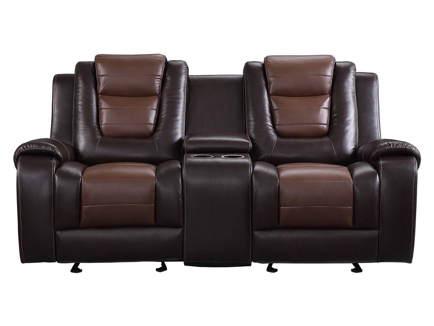 Briscoe Brown Double Glider Reclining Loveseat - Ornate Home