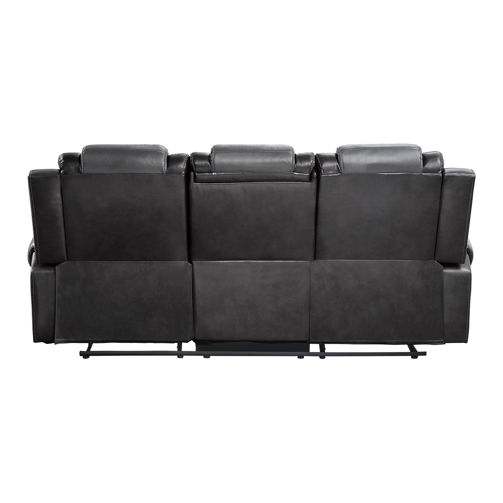 Briscoe Two-Tone Manual Double Reclining Sofa with Center Drop-Down Cup Holders - Ornate Home