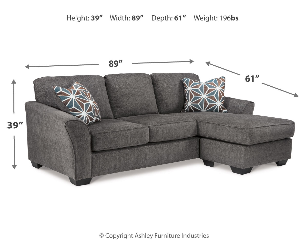 Brise Gray Sofa Chaise, Occasional Tables and Lamps - Ornate Home