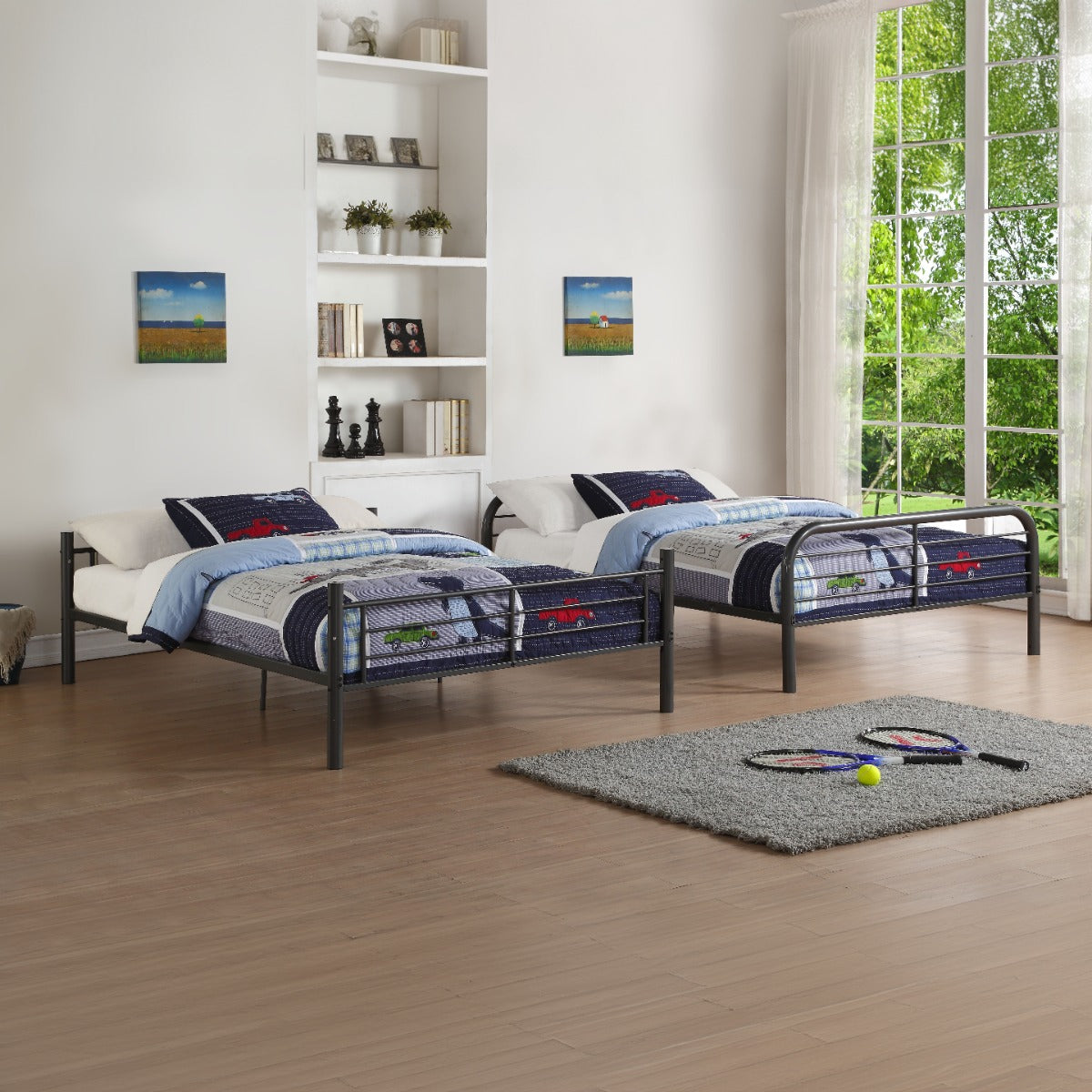 Bristol Gunmetal Bunk Bed (Full/Full) - Ornate Home