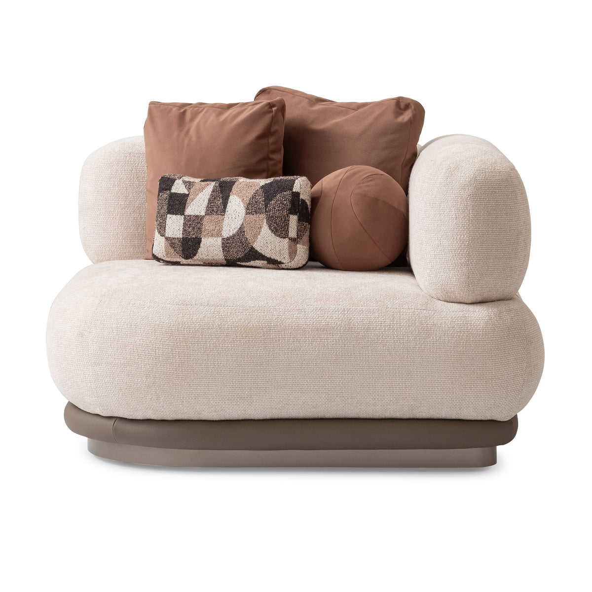 Bristol Point Saddle Brown/Fawn 5-Piece Modular Sectional