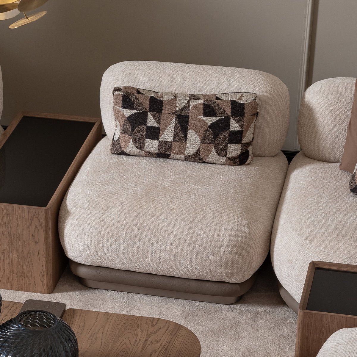 Bristol Point Saddle Brown/Fawn 5-Piece Modular Sectional