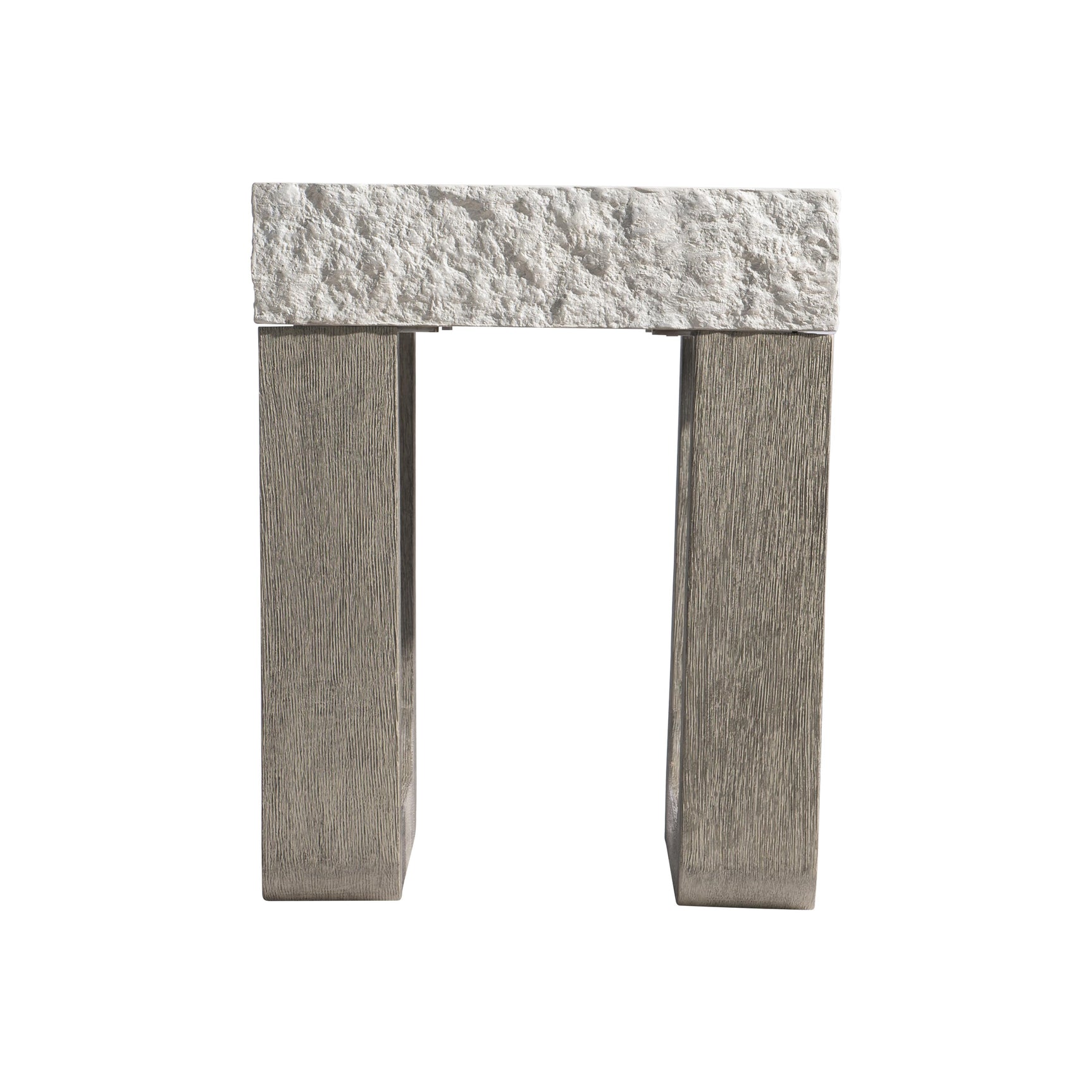 Bristol Sand Grey/Weathered Teak Outdoor Side Table - Ornate Home