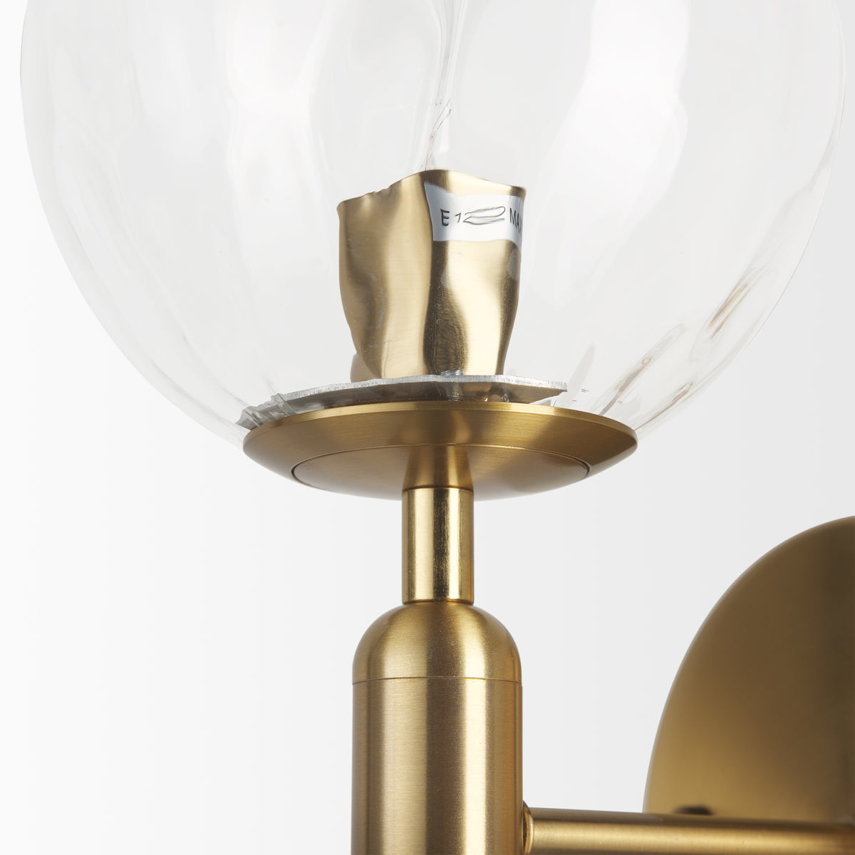 Britton Gold/Clear Metal 1-Light Wall Sconce - Ornate Home