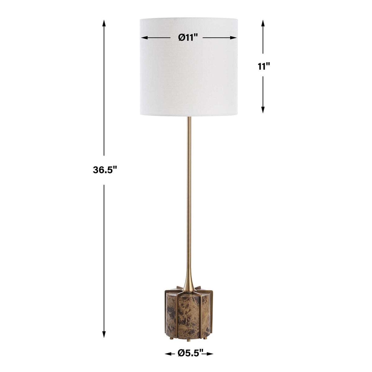 Britwell Brown/Brass Buffet Lamp - Ornate Home