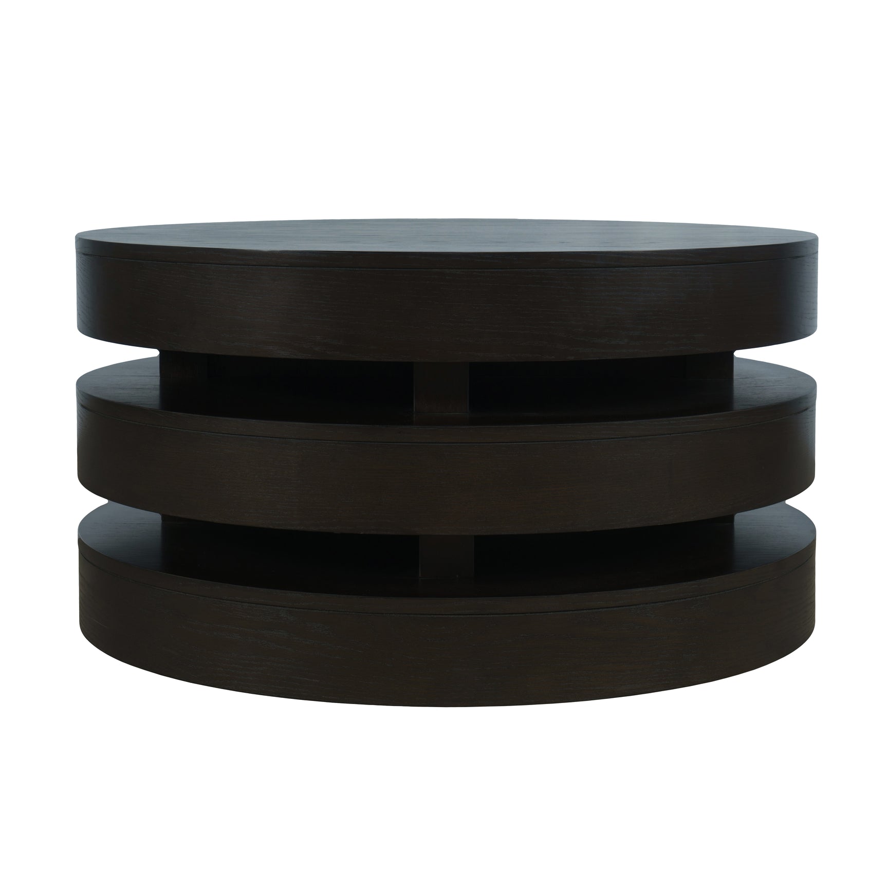 Brix Espresso Round Cocktail Table w/Casters - Ornate Home