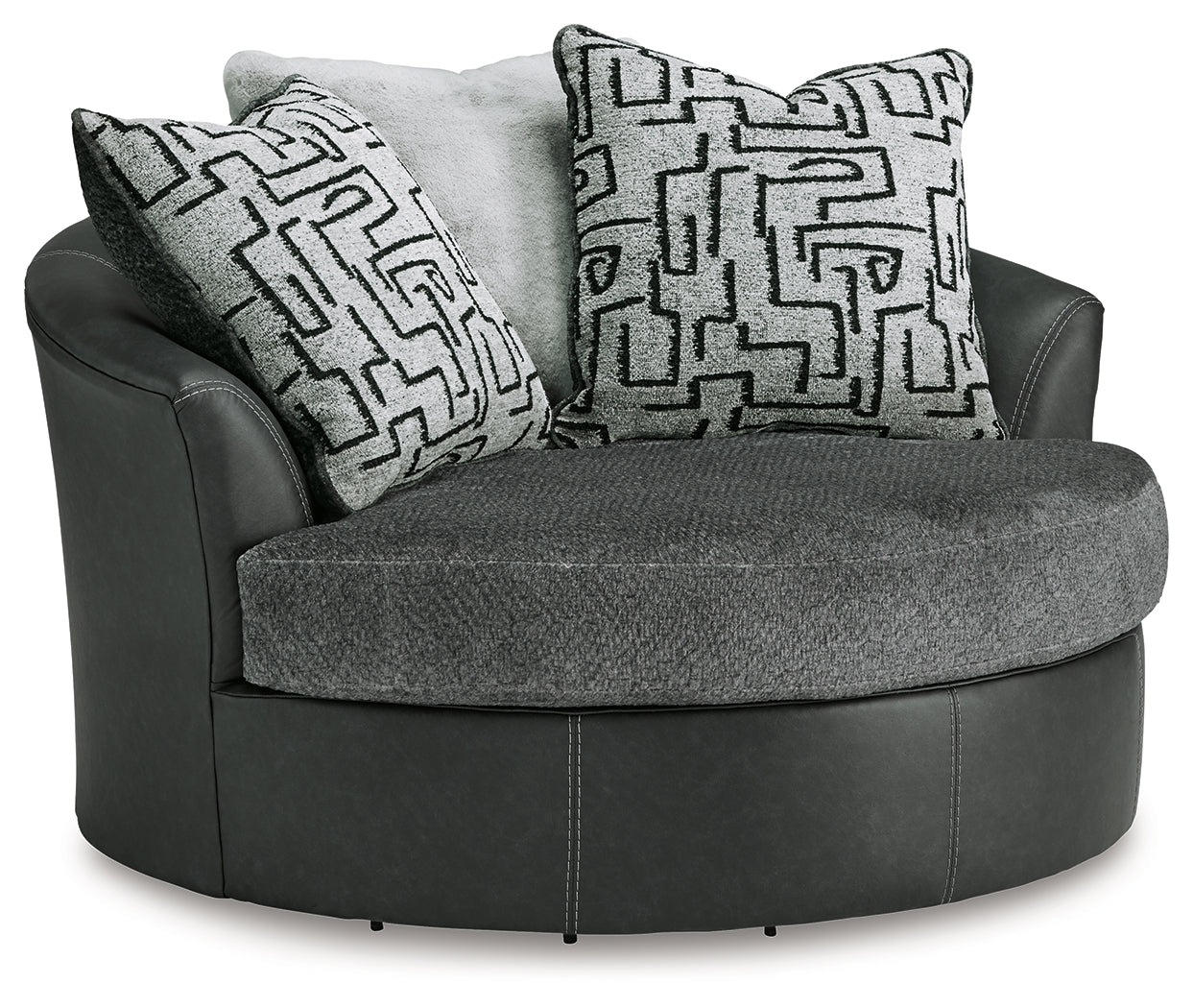 Brixley Pier Graphite Oversized Swivel Accent Chair - Ornate Home