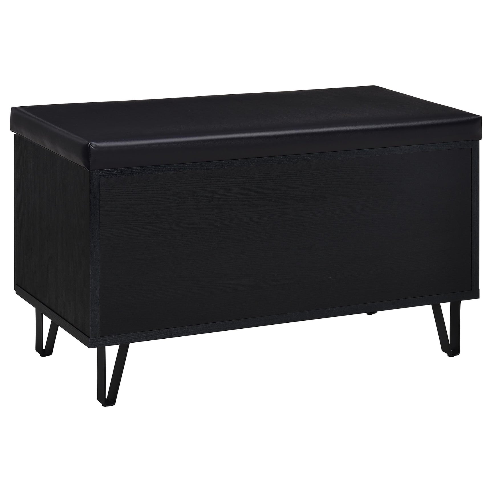 Brixton Black 2-door Padded Entryway Shoe Storage Bench - Ornate Home