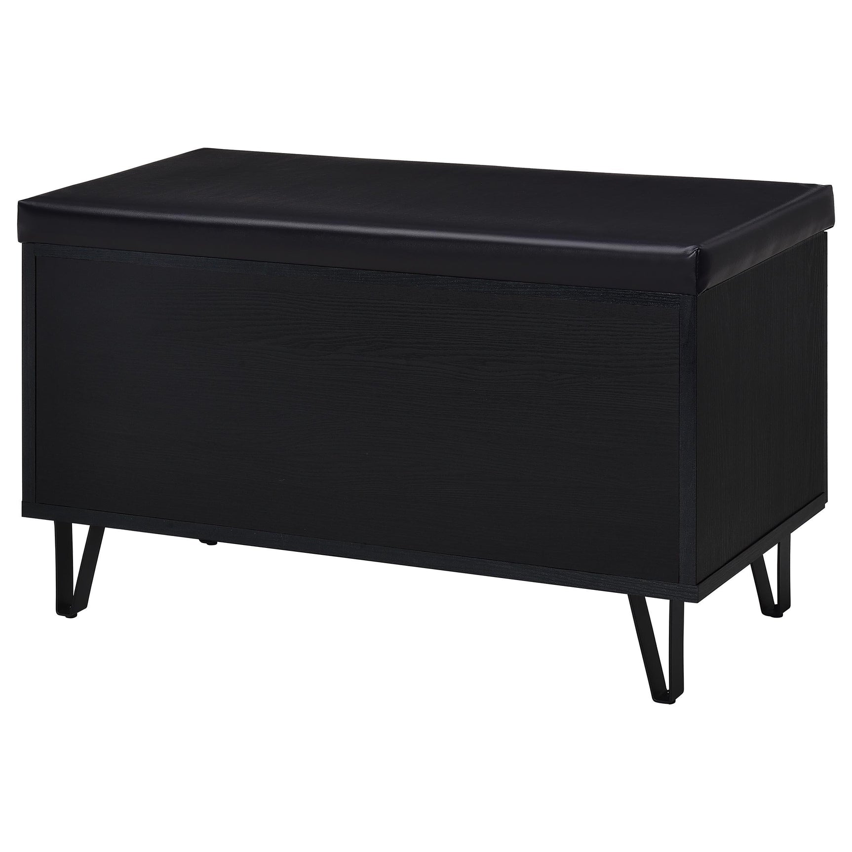 Brixton Black 2-door Padded Entryway Shoe Storage Bench - Ornate Home
