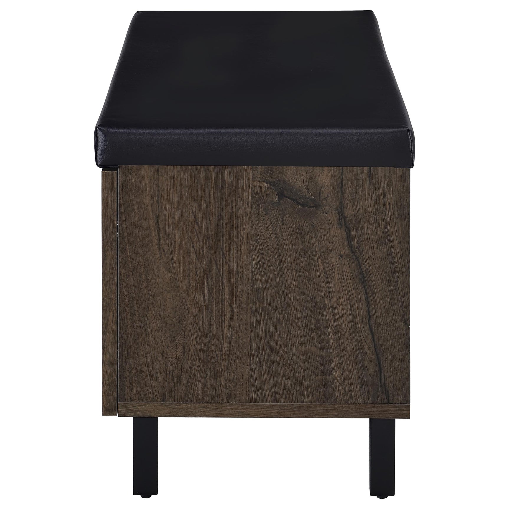 Brixton Smoked Oak 2-door Padded Entryway Shoe Storage Bench - Ornate Home