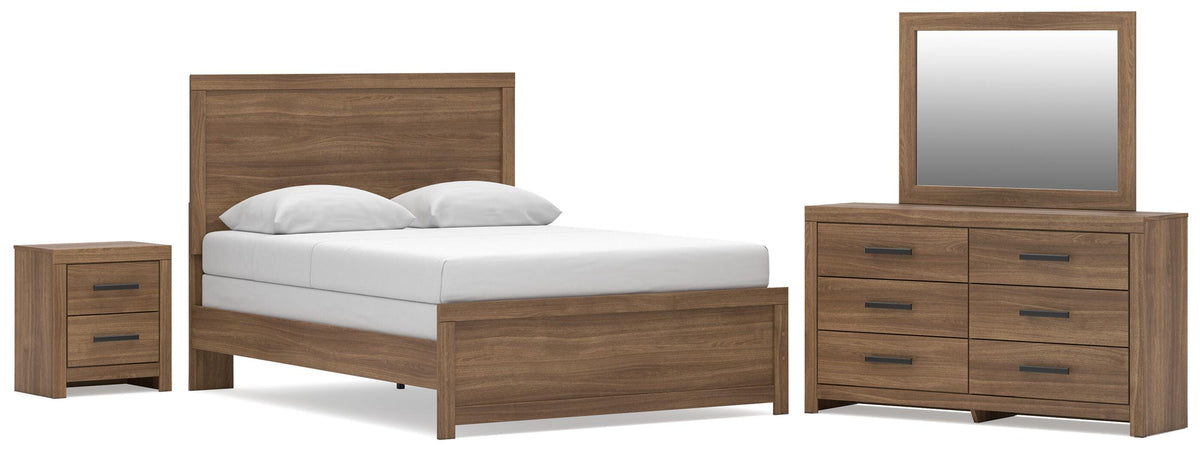 Broachmyn Auburn Queen Panel Bed, Dresser, Mirror and Nightstand