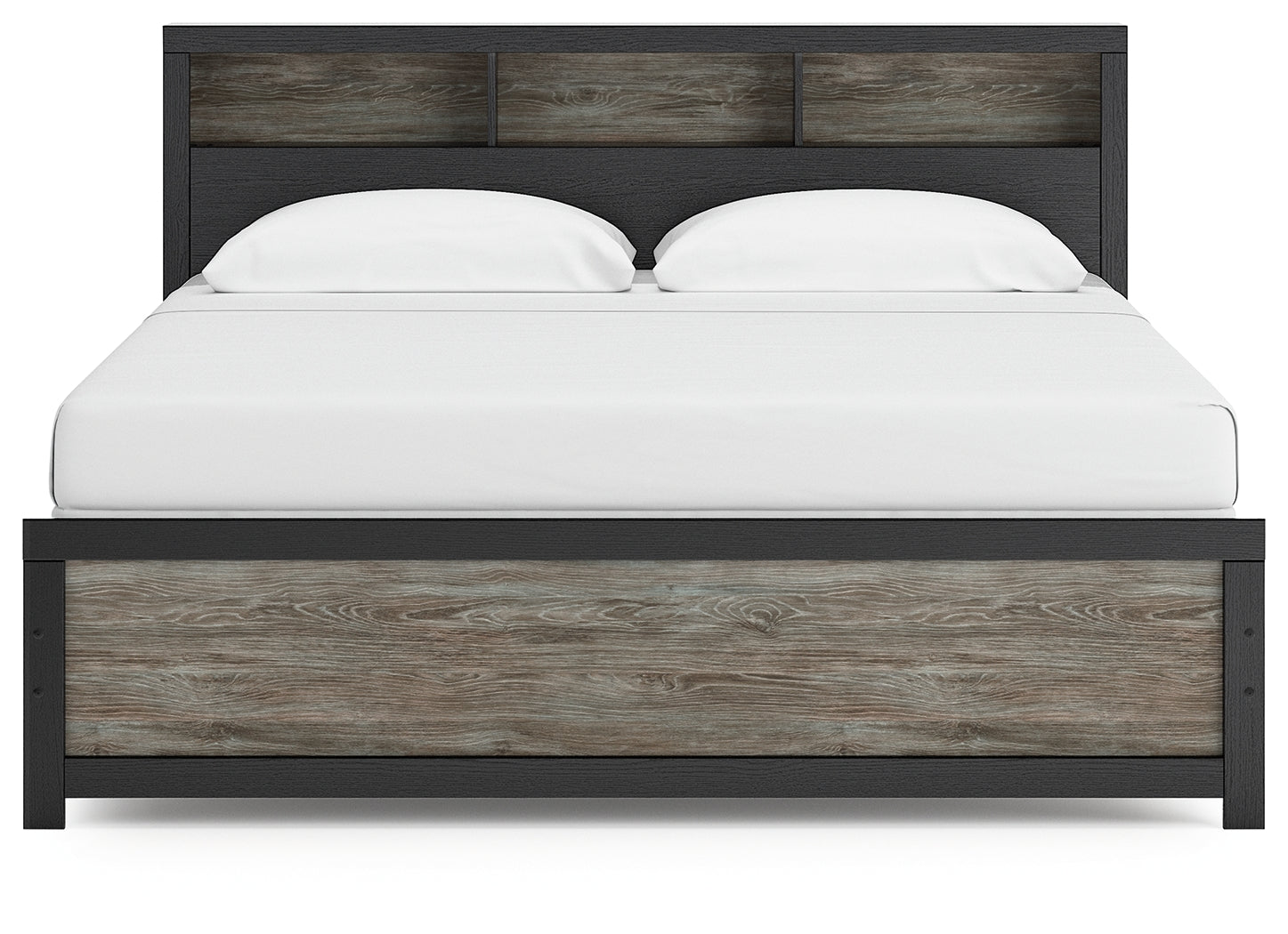 Broachmyn Black/Gray King Bookcase Panel Bed (Online Special Price) - Ornate Home