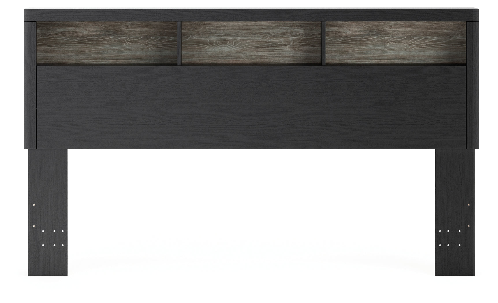 Broachmyn Black/Gray Lighted King Bookcase Headboard - Ornate Home