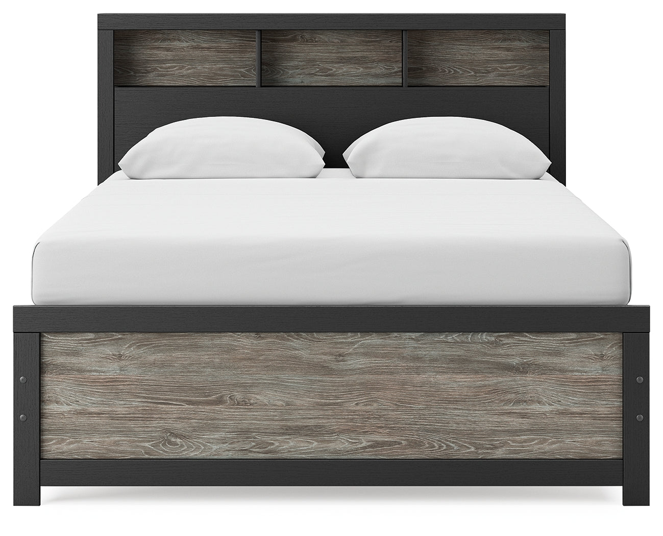 Broachmyn Black/Gray Queen Bookcase Bed, Dresser and Mirror (Online Special Price) - Ornate Home