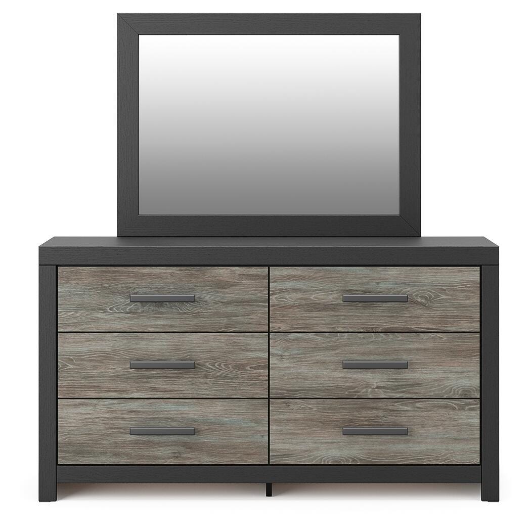 Broachmyn Black/Gray Queen Panel Bed, Dresser, Mirror and Nightstand - Ornate Home