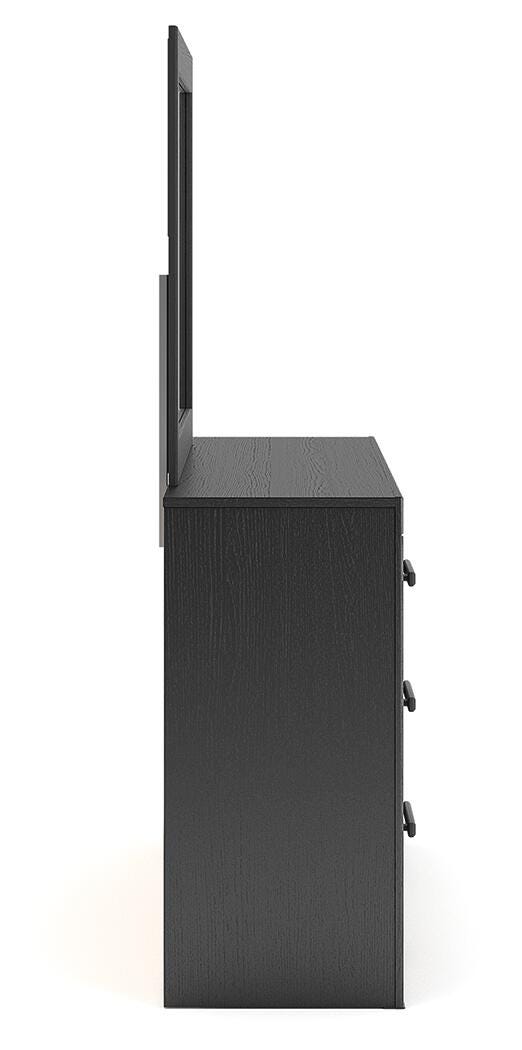 Broachmyn Black/Gray Queen Panel Bed, Dresser, Mirror and Nightstand - Ornate Home