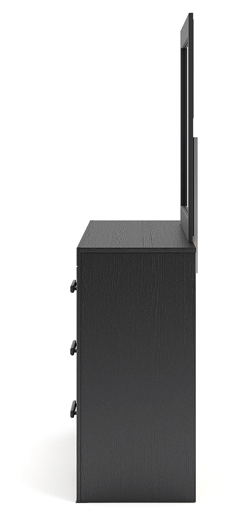 Broachmyn Black/Gray Twin Panel Bed, Dresser and Mirror (Online Special Price) - Ornate Home