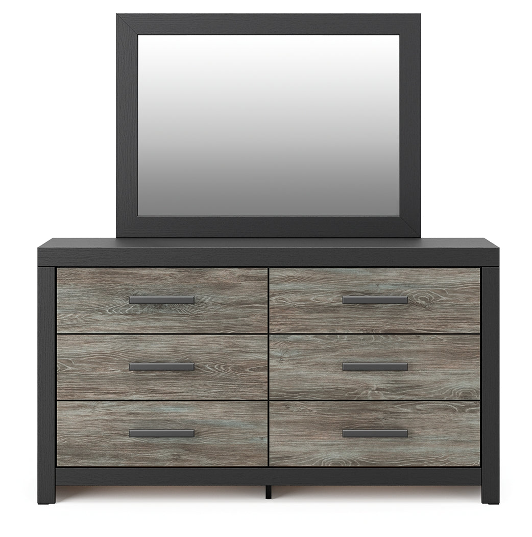 Broachmyn Black/Gray Twin Panel Bed, Dresser and Mirror - Ornate Home