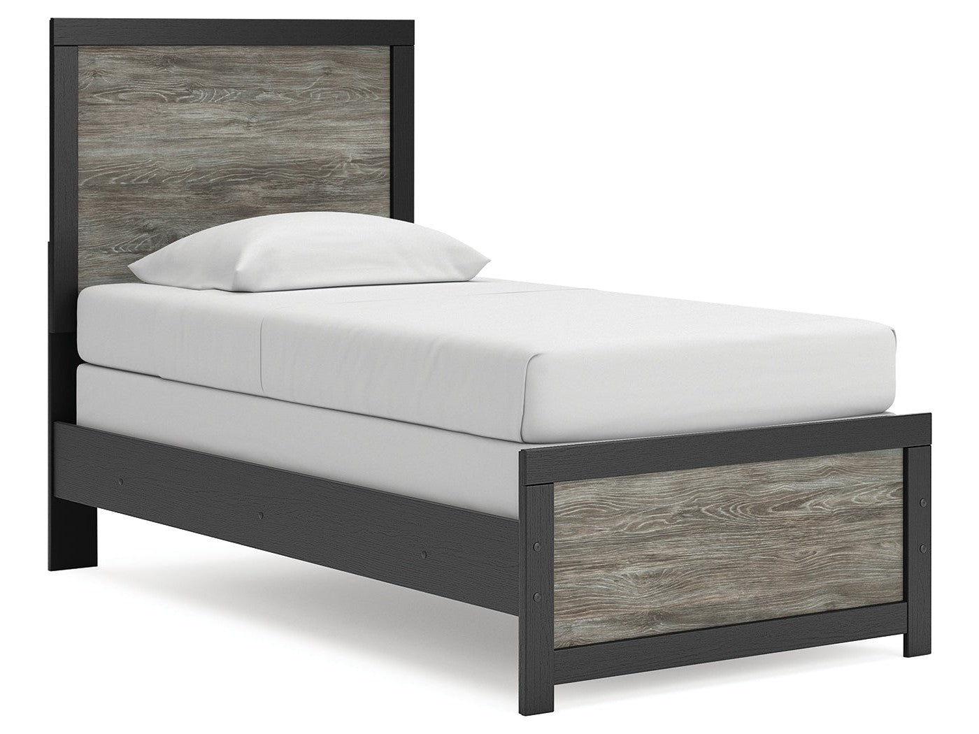 Broachmyn Black/Gray Twin Panel Bed - Ornate Home