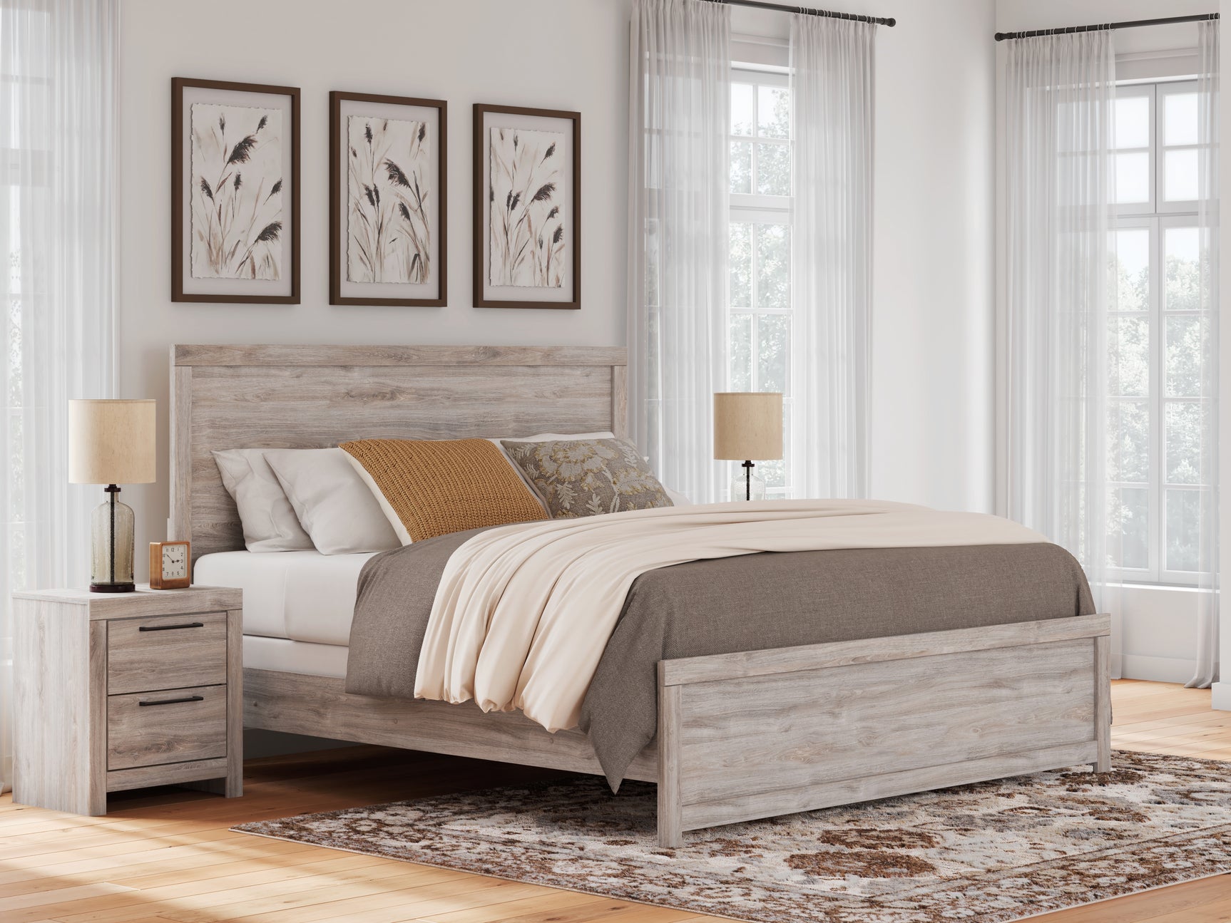 Broachmyn Gray King Panel Bed (Online Special Price) - Ornate Home