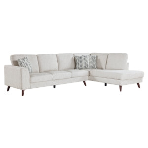 Broadway Silver 2-Piece Sectional with Right Chaise - Ornate Home