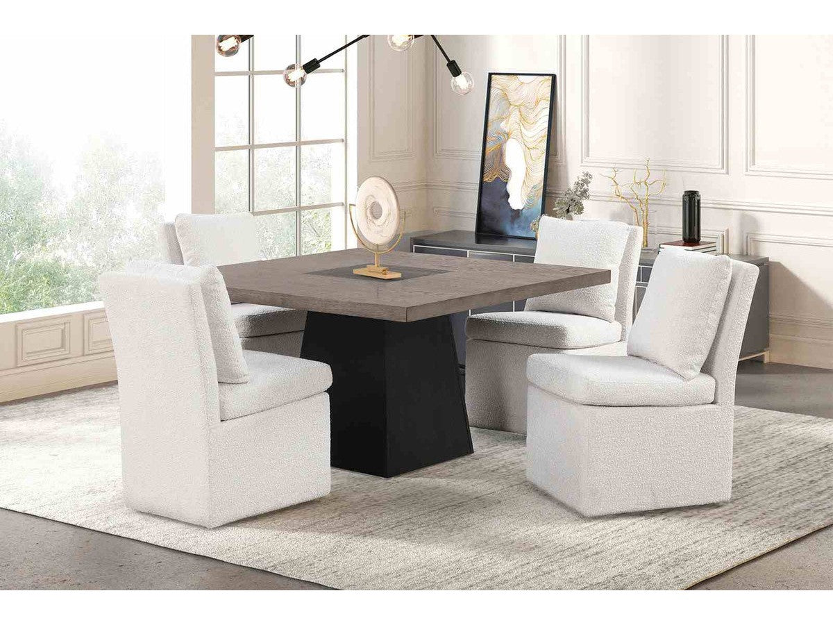 Broager Rustic Oak/Dark Walnut 5 Pc. Square Table Set - Ornate Home