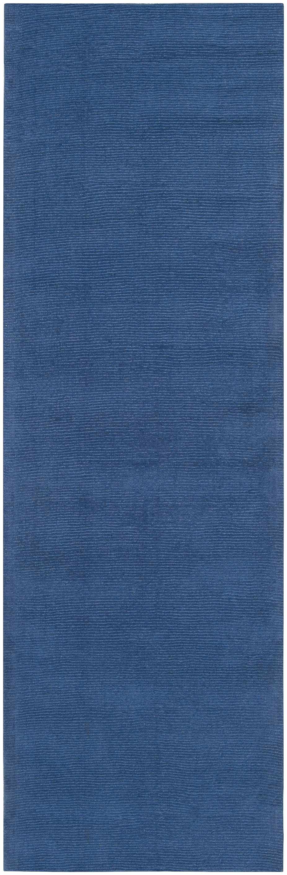 Brockton Solid Blue Wool Rug - Ornate Home