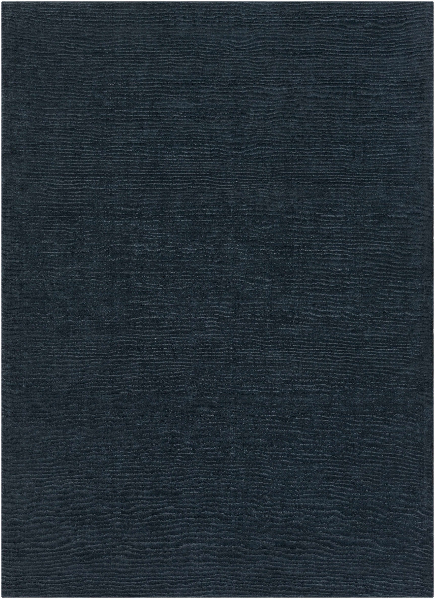 Brockton Solid Dark Blue Wool Rug - Ornate Home