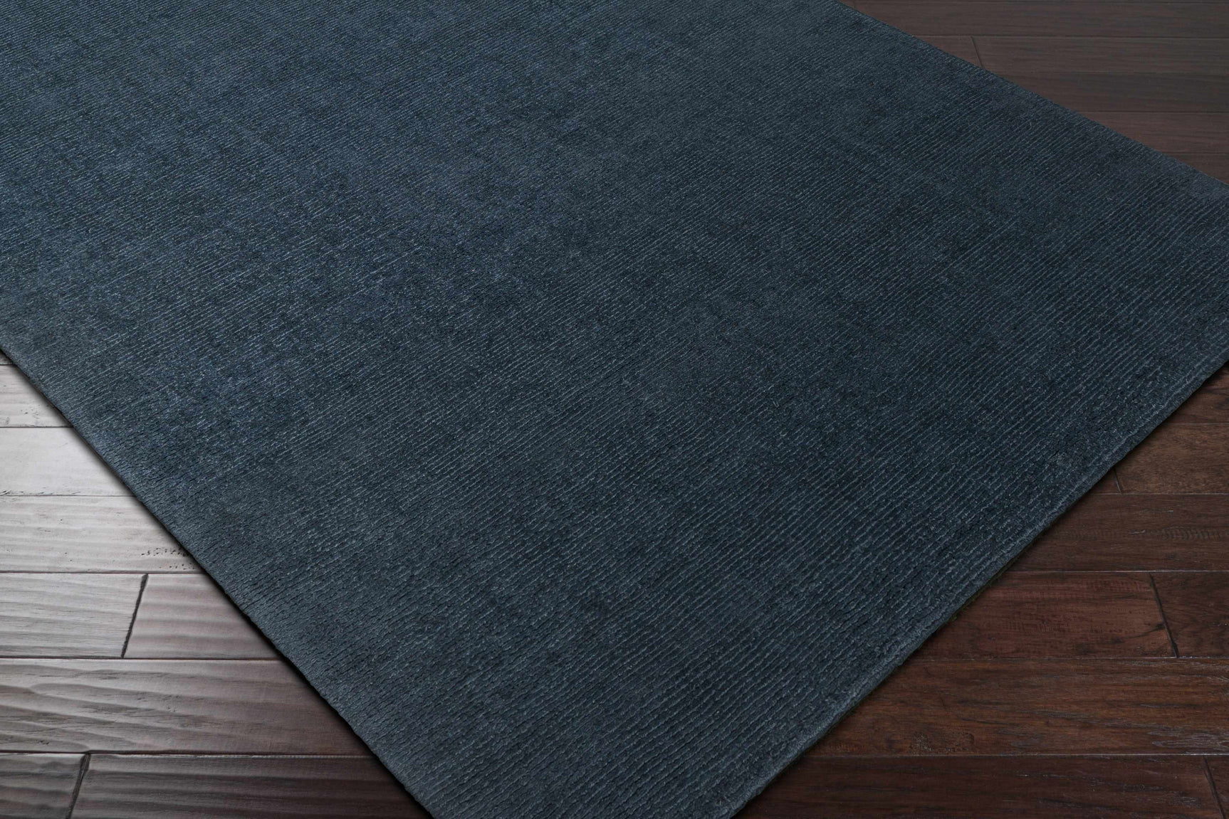 Brockton Solid Dark Blue Wool Rug - Ornate Home