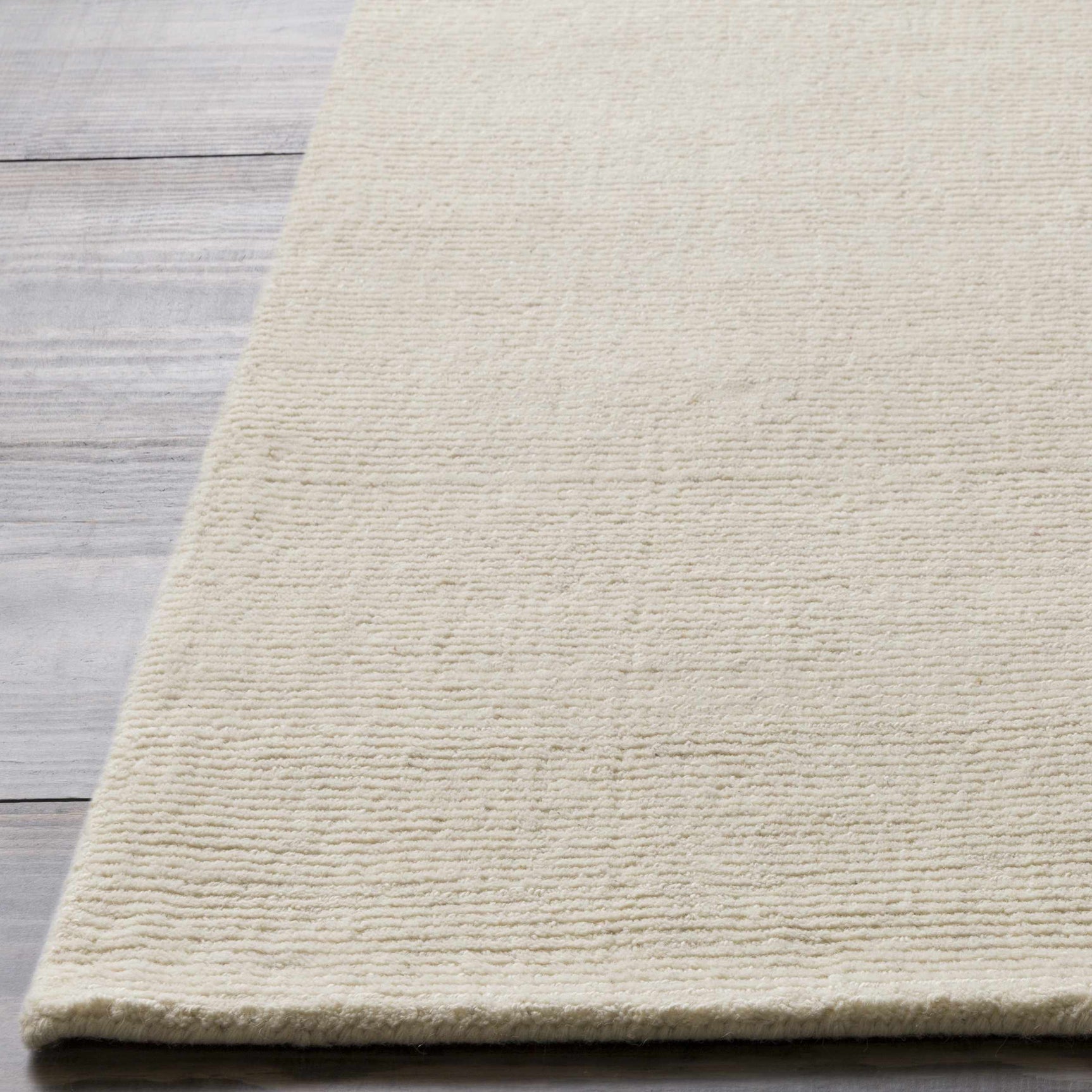 Brockton Solid Light Beige Wool Rug - Ornate Home