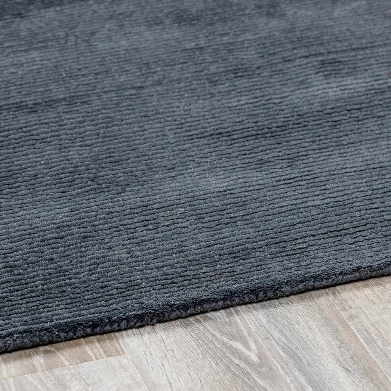 Brockton Solid Night Blue Wool Rug - Ornate Home