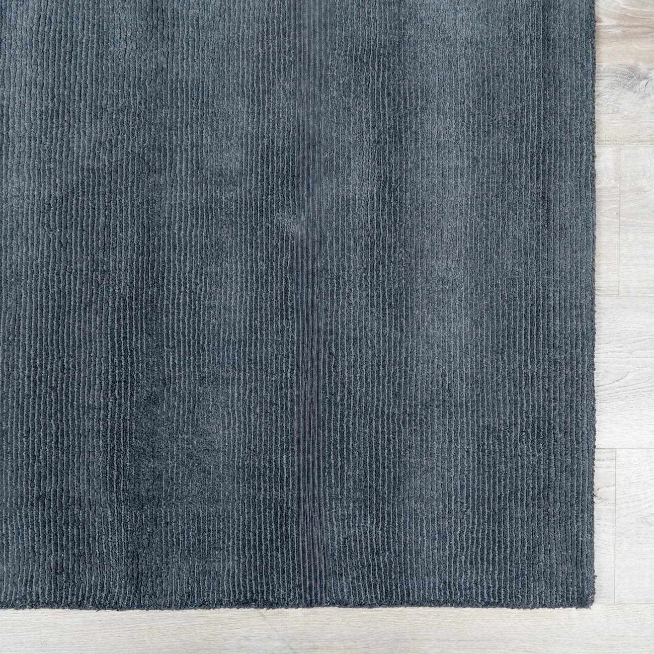 Brockton Solid Night Blue Wool Rug - Ornate Home
