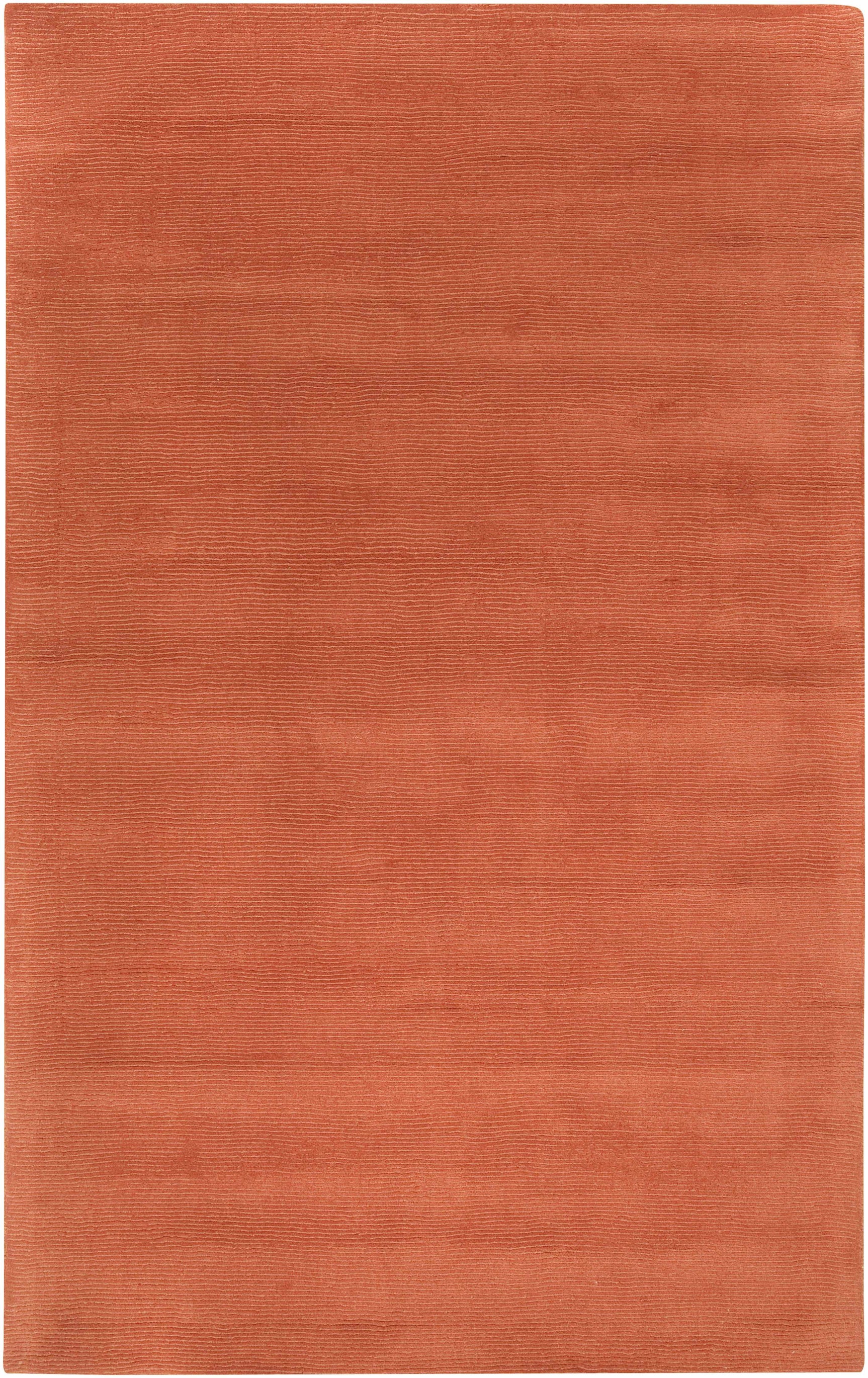 Brockton Solid Orange Wool Rug - Ornate Home