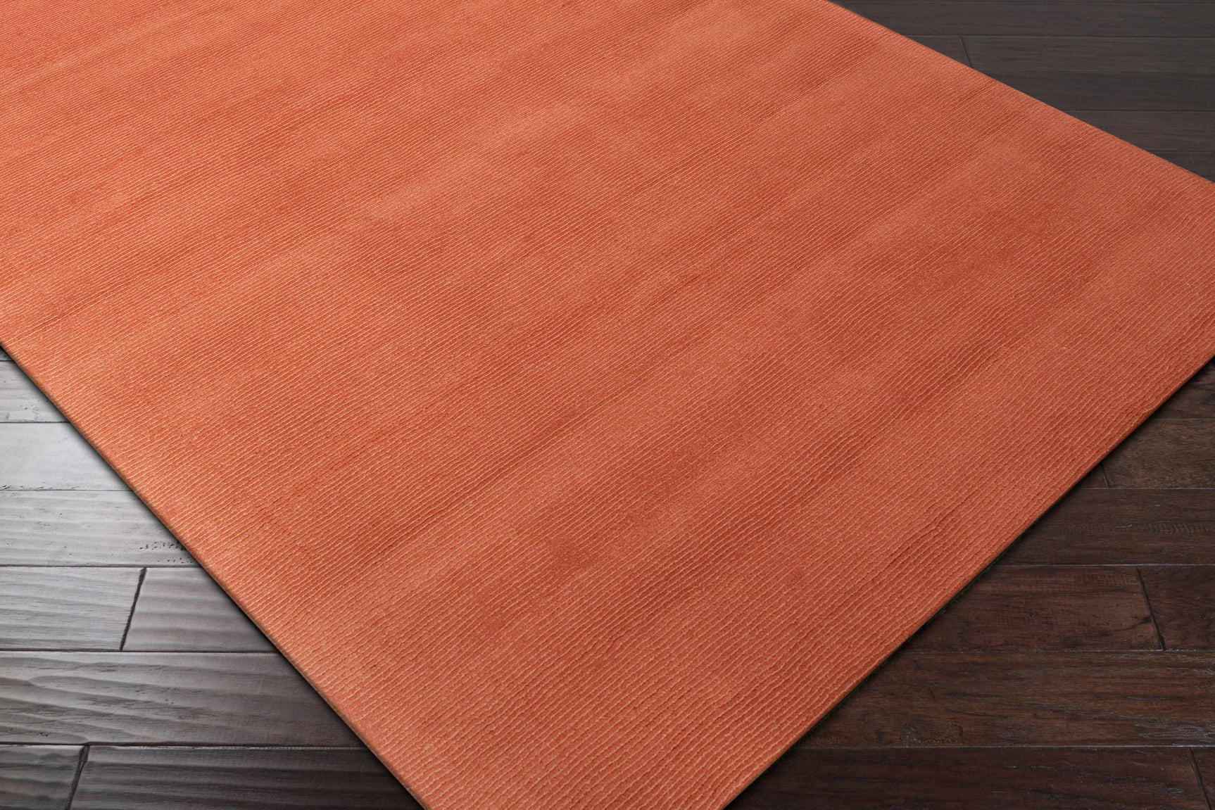 Brockton Solid Orange Wool Rug - Ornate Home