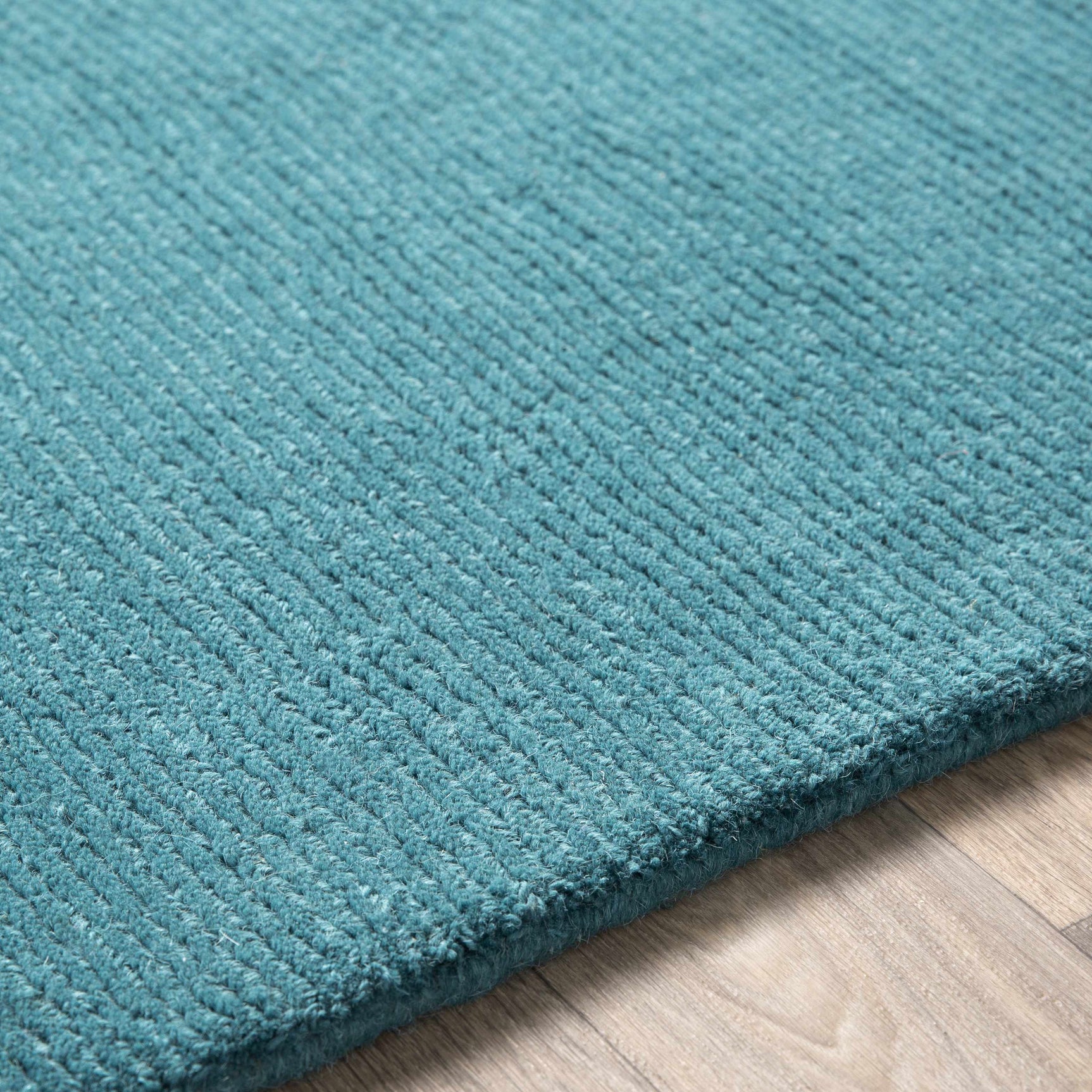 Brockton Solid Wool Teal Area Rug - Ornate Home