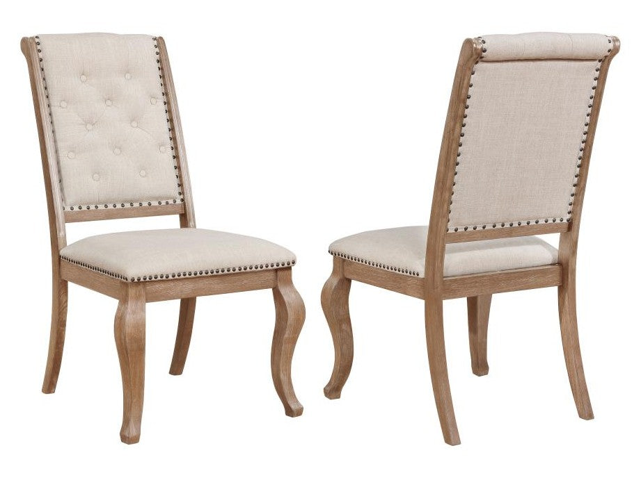 Brockway Cream Barley Brown Side Chairs (Set of 2) - Ornate Home