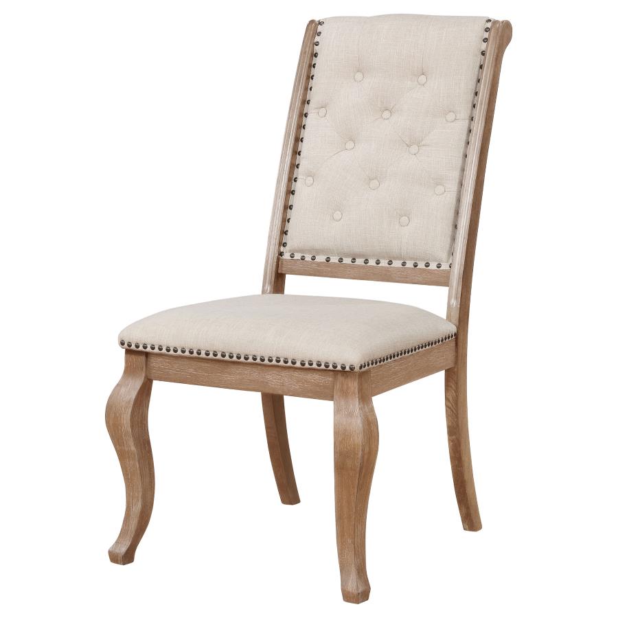 Brockway Cream Barley Brown Side Chairs (Set of 2) - Ornate Home