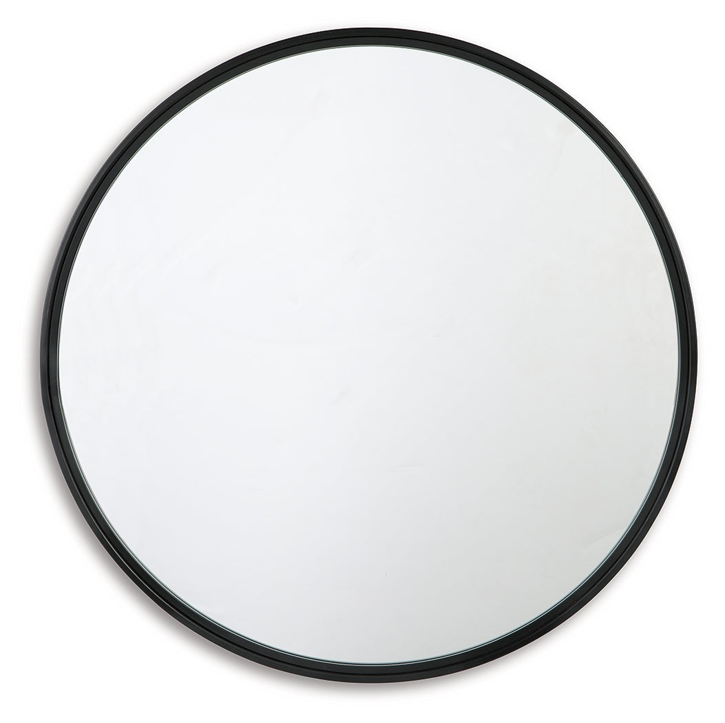 Brocky Black Round Accent Mirror - Ornate Home