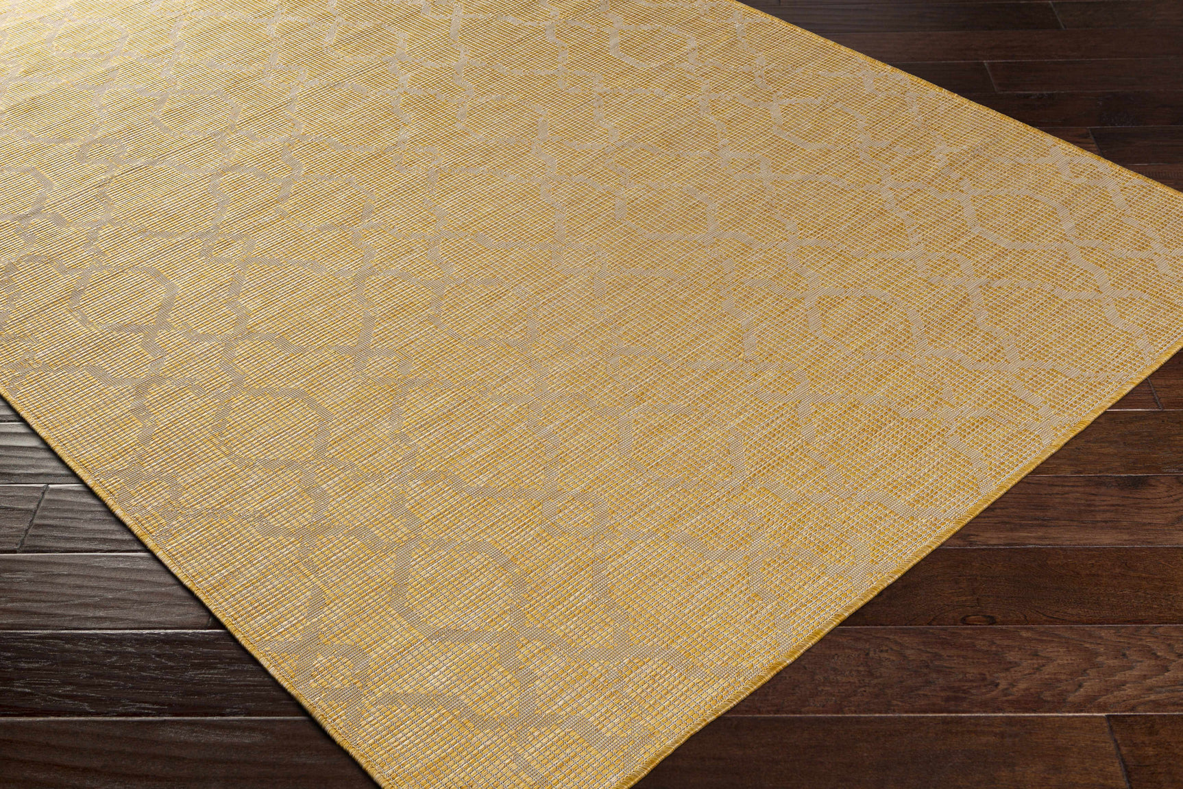 Brocton Yellow Flatweave Outdoor Rug - Clearance - Ornate Home