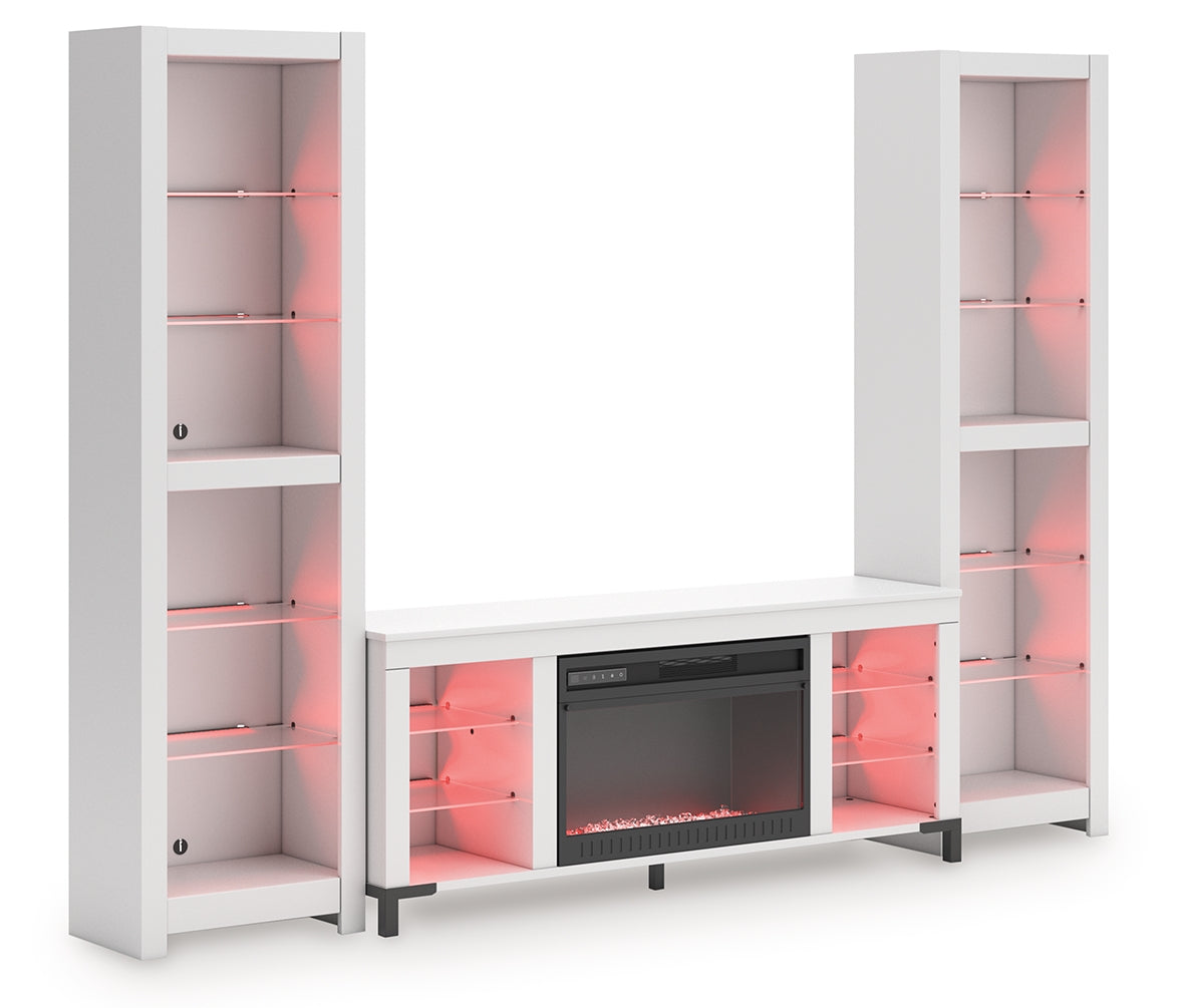 Brollevi White 3-Piece Entertainment Center (Online Special Price) - Ornate Home
