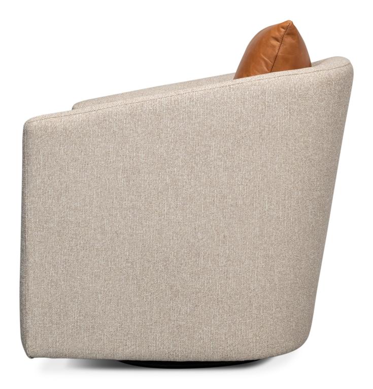 Bronson Beige Swivel Chair - Ornate Home
