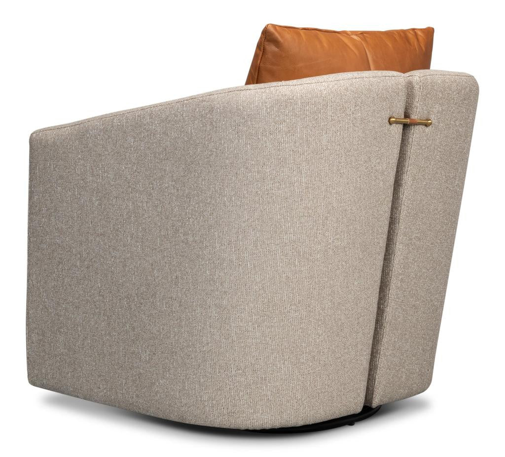 Bronson Beige Swivel Chair - Ornate Home