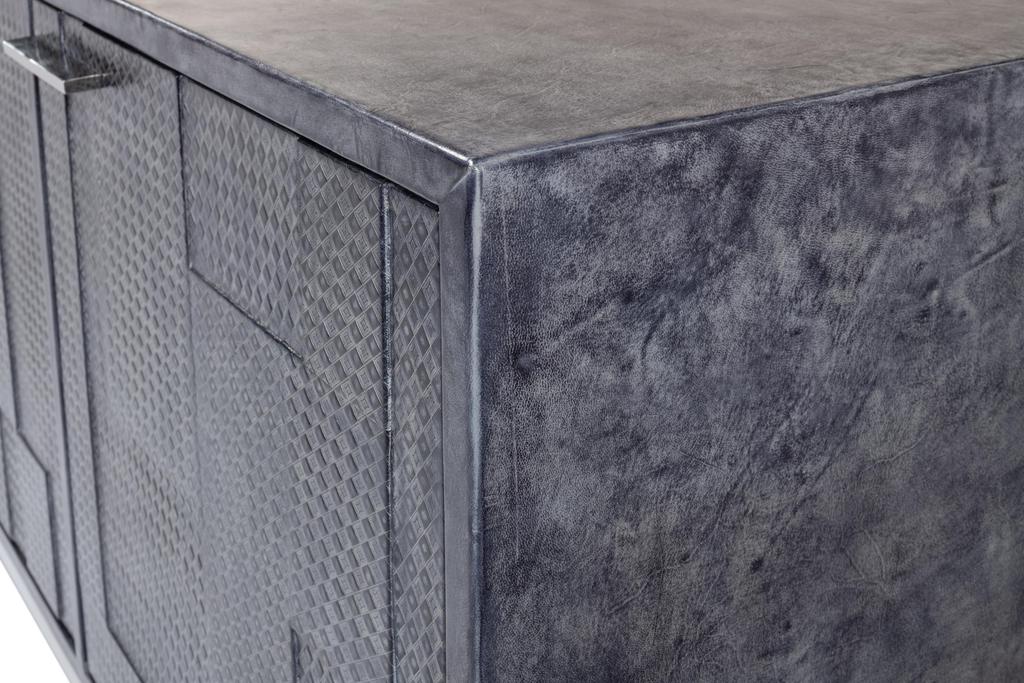 Bronzini Grey Credenza Embossed - Ornate Home