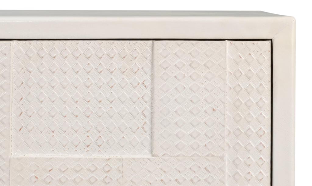 Bronzini White Credenza Embossed - Ornate Home