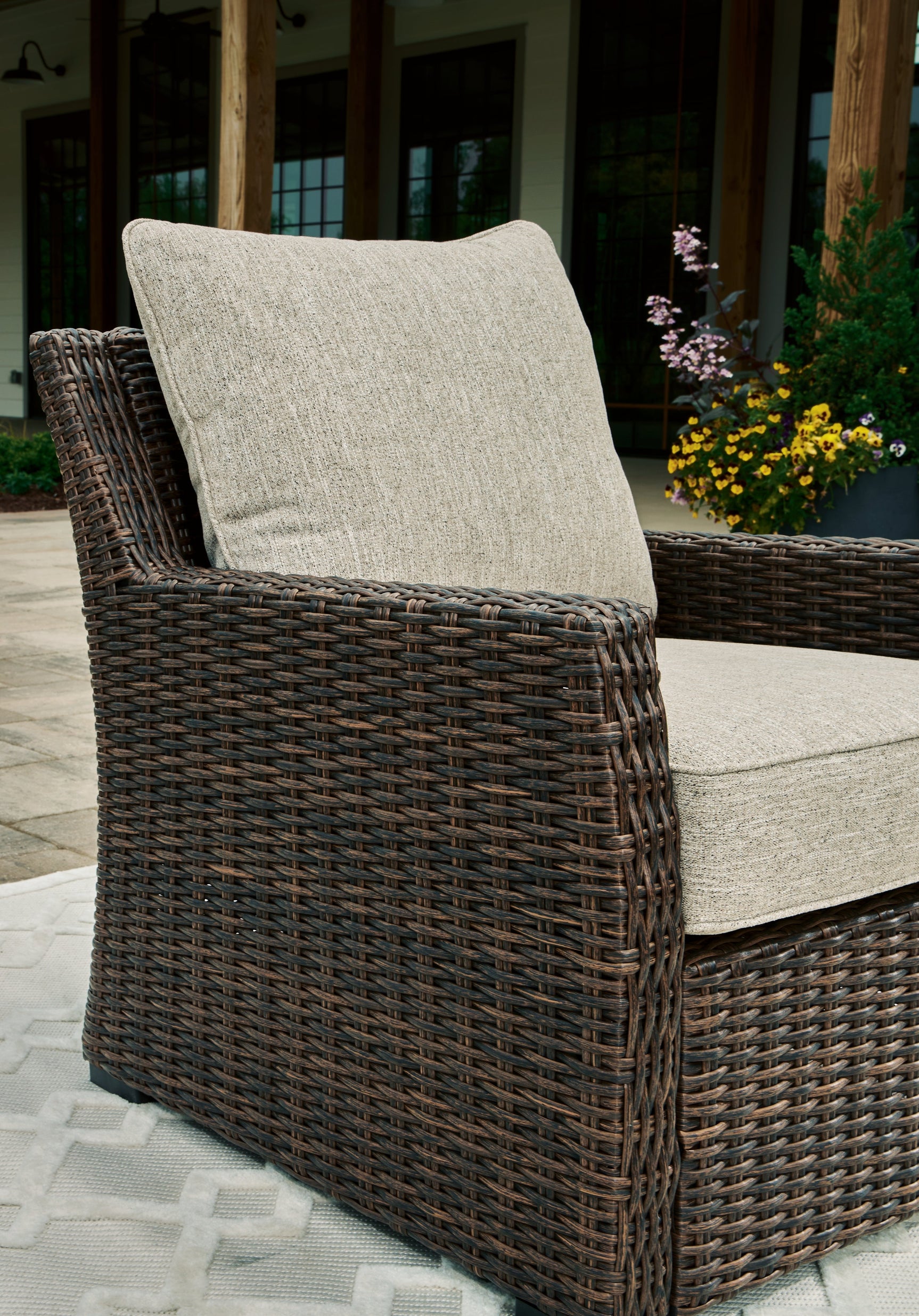 Brook Ranch Brown Outdoor Lounge Chair with Cushion - Ornate Home